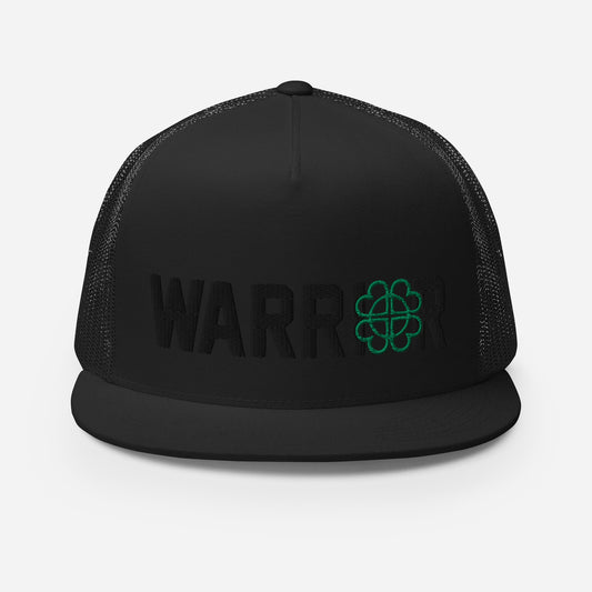 Black Trucker Hat with Green Logo