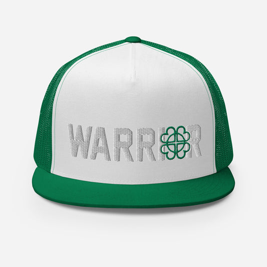 Green and White Trucker Hat with Green Logo